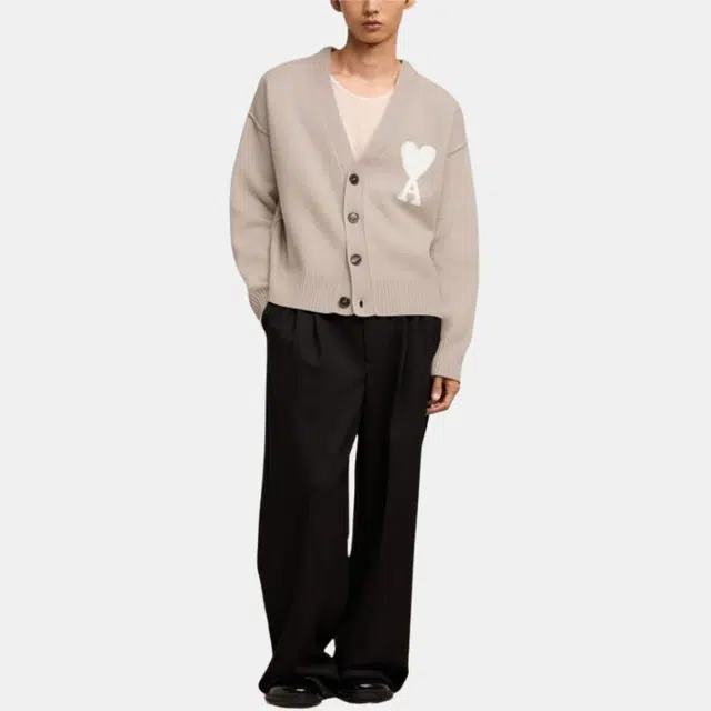 AMIPARIS V-Neck Cardigan Light Beige