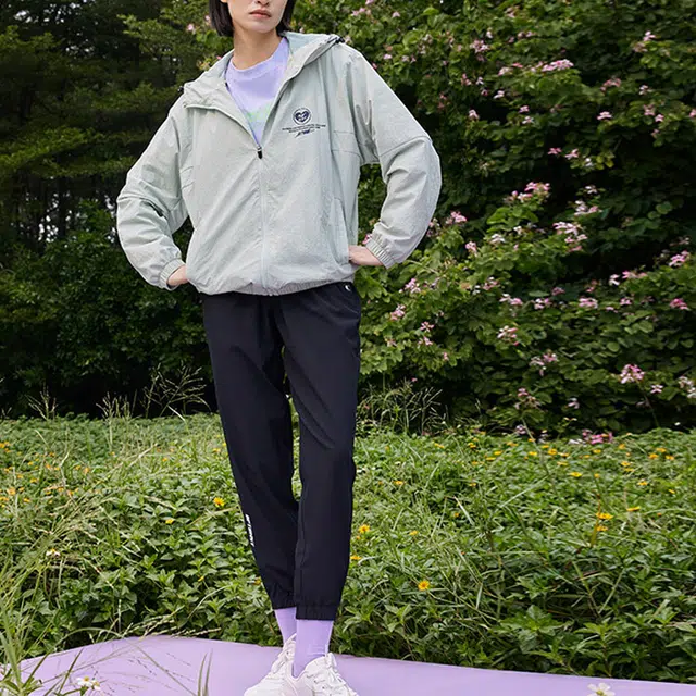 乔丹 纯色休闲速干梭织运动裤 女款 黑色