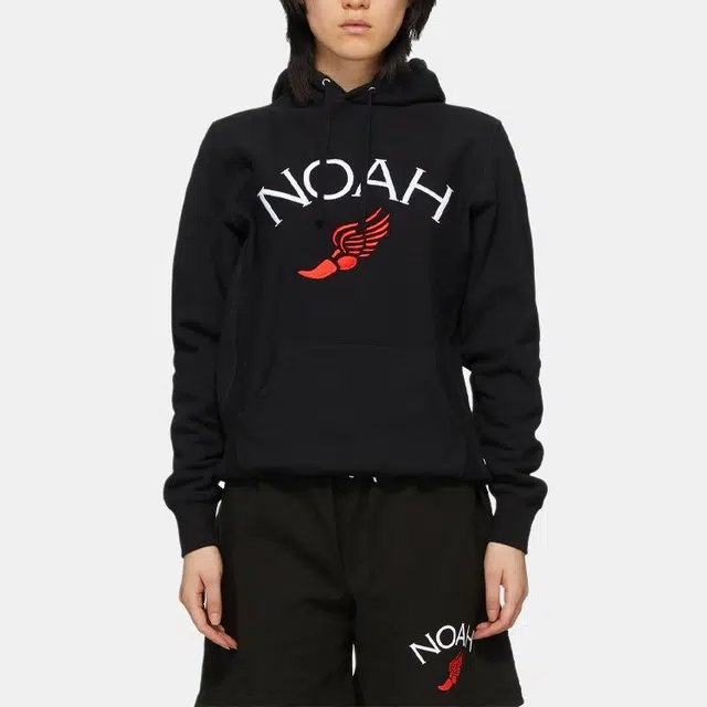 NOAH Winged Foot Embroidered Hoodie Logo
