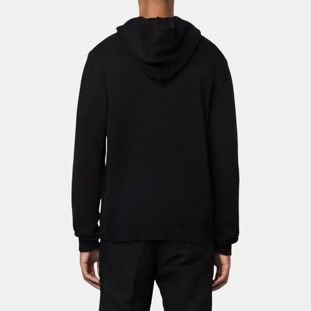 AMIRI FW22 Logo Embroidered Wool Hoodie Black