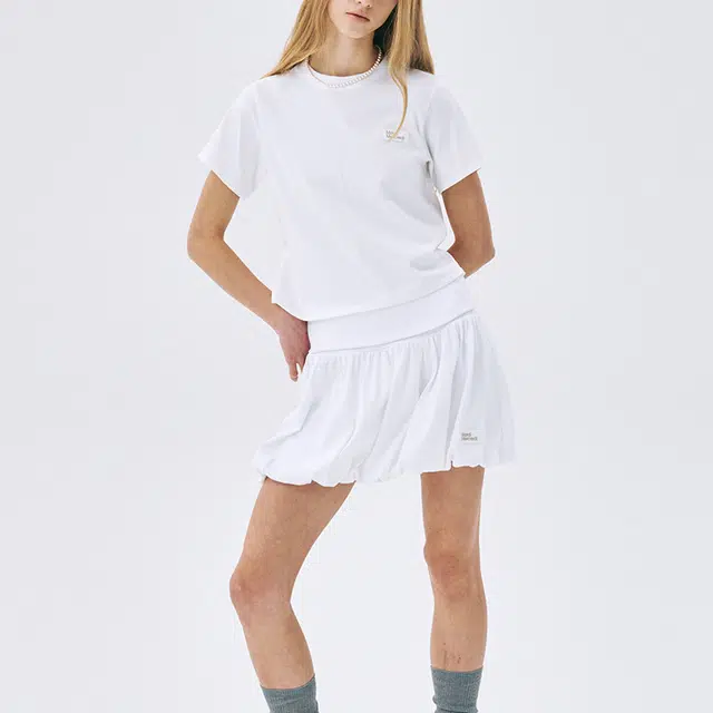 MARDI MERCREDI SS25 VOLUME MINI SKIRT_WHITE