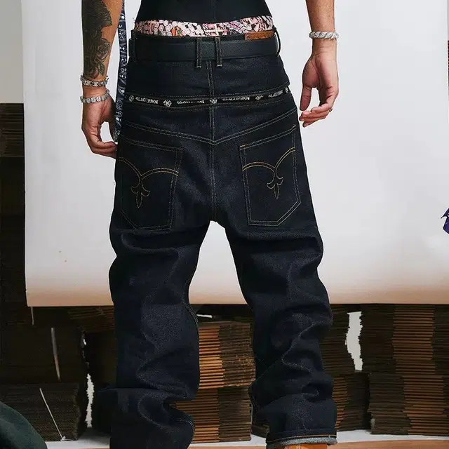 GLACIERBOY SS24 RAW DENIM BAGGY JEANSBaggy