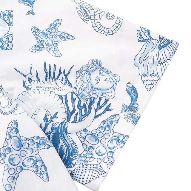 范思哲 珊瑚剧院棉质衬衫 男款 蓝白色