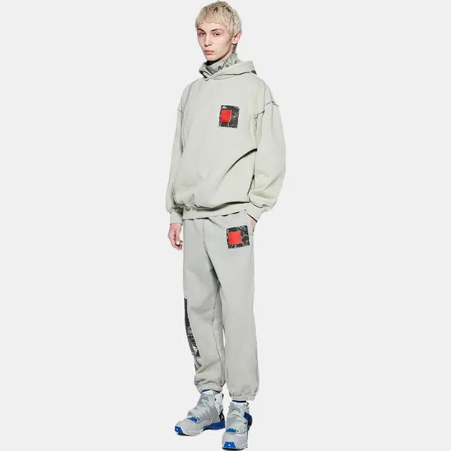 A-COLD-WALL* Marble Print Hoodie Cold Grey