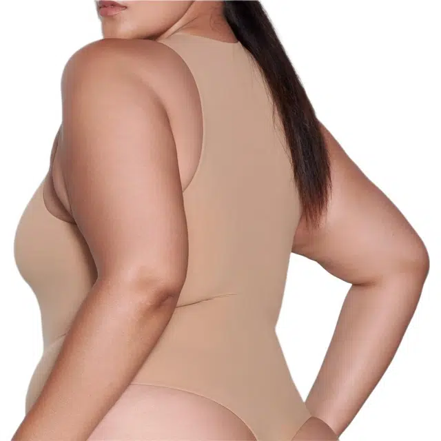 SKIMS FITS EVERYBODY HIGH NECK BODYSUIT OCHRE