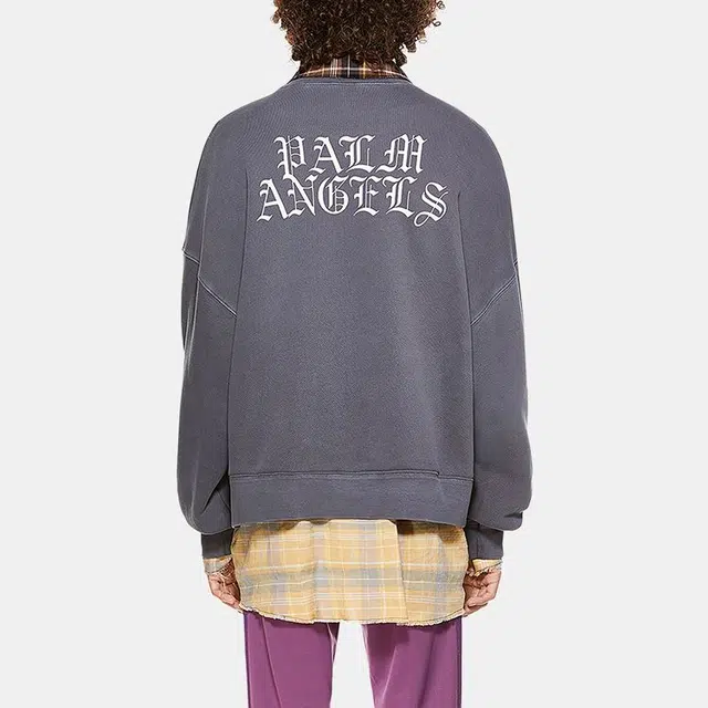 Palm Angels Burning Head Crewneck Sweatshirt Grey