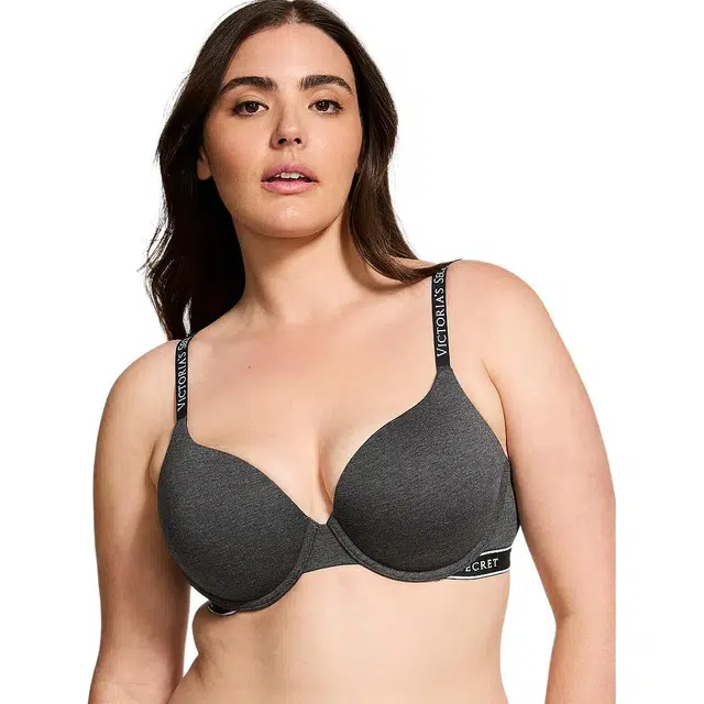 Victoria's Secret Push-Up Perfect Shape Ribbed Cotton BraGrey V