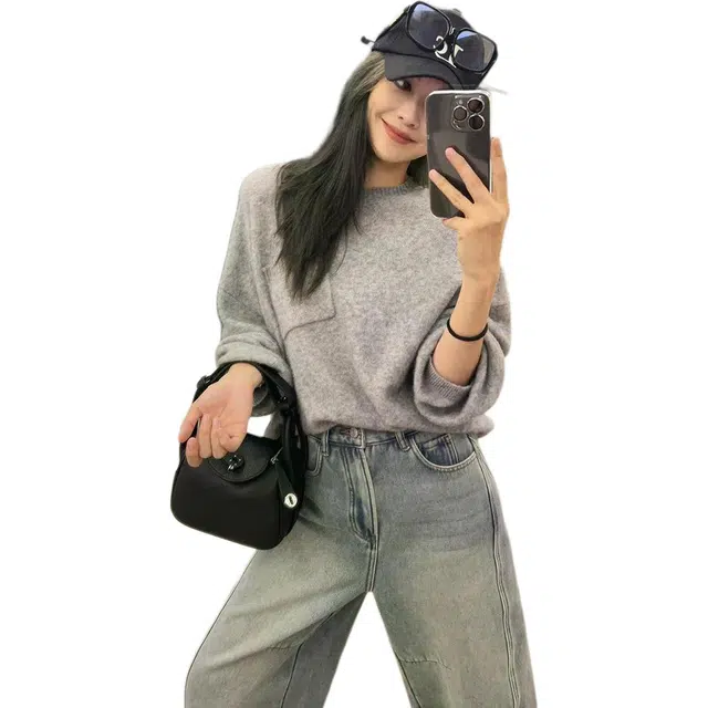美洋 羊绒羊毛混纺圆领毛衣 女款
