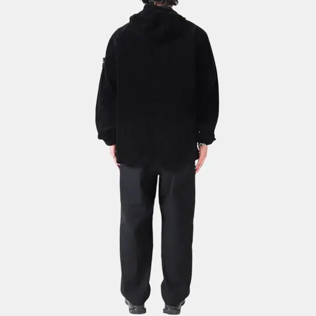 Stone Island FW23 Corduroy Hooded Jacket Black