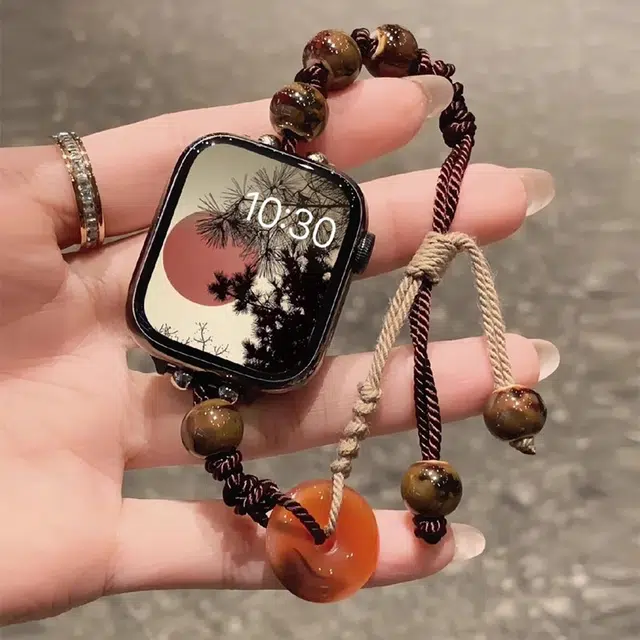 卫欣 表带 苹果适用 串珠材质 编织腕带男女通用