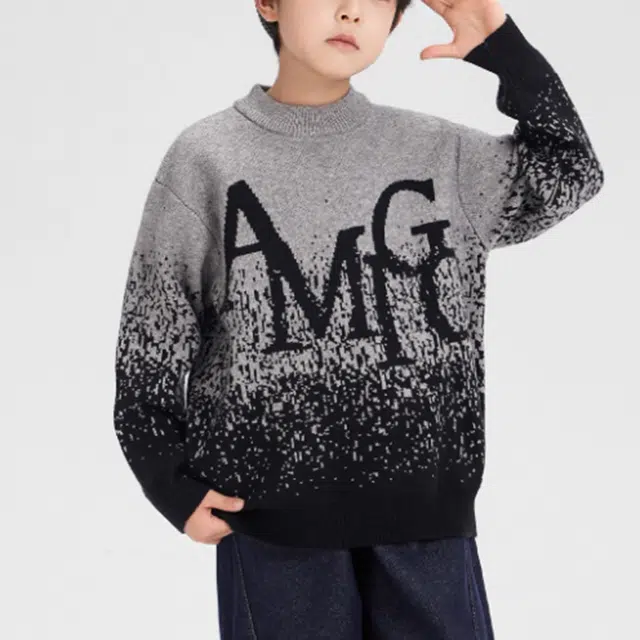 左西毛衣 圆领休闲字母抗起球 儿童款