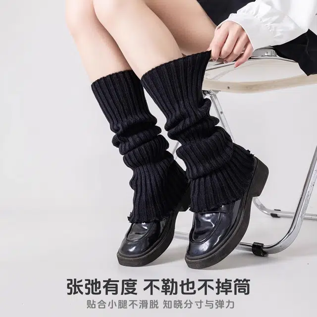 十三日季 袜套加厚保暖发热雪地靴堆堆中筒袜 女款