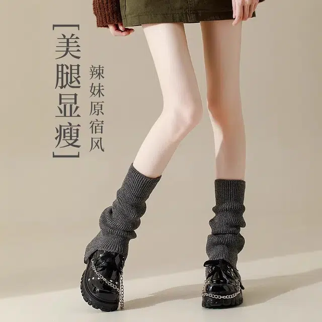 十三日季 视觉显瘦保暖发热雪地靴显瘦堆堆小腿袜套中筒袜 女款 组合装