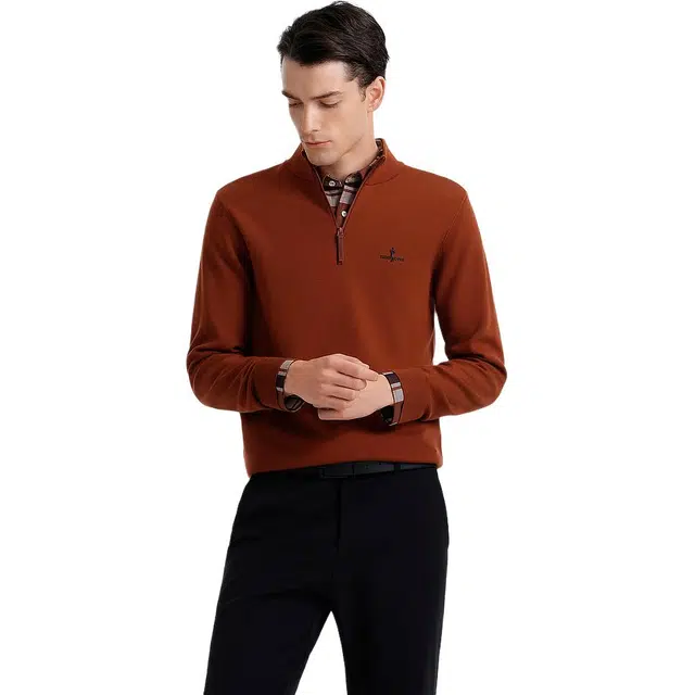 比音勒芬 【双面黄金】秋冬休闲亲肤立领毛衣 男款