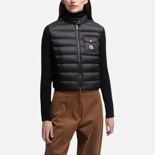 Moncler Padded Corduroy Wool Zip-Up Cardigan