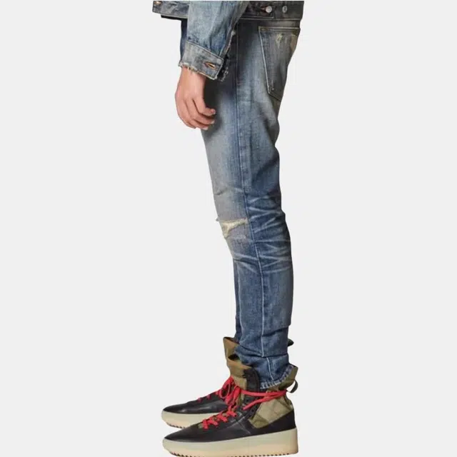 Fear of God Essentials Denim Jeans Distressed Indigo FW20