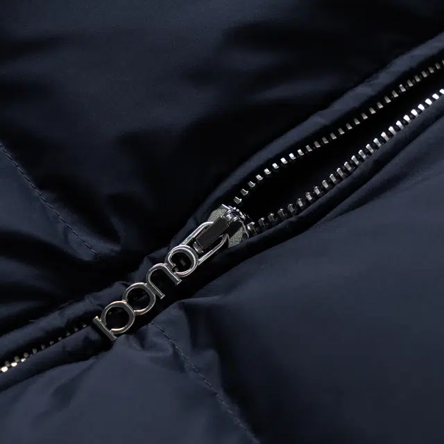 GUCCI FW24 Striped Print Detachable Hood Down Jacket Navy Blue