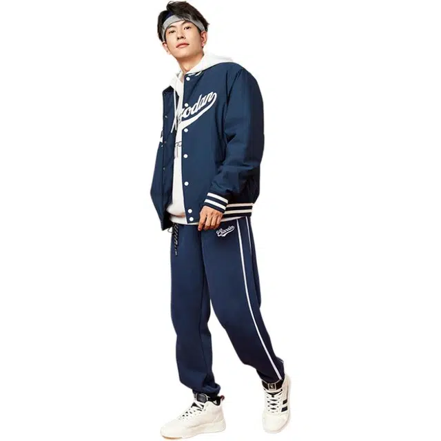 乔丹 运动生活系列 休闲撞色保暖棉服 男款 星夜蓝