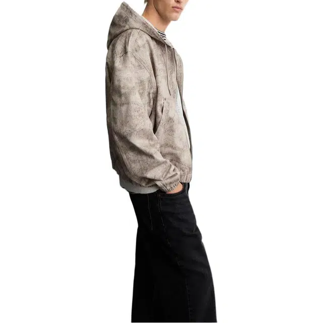 ZARA Casual Hoodie Washed Jacket