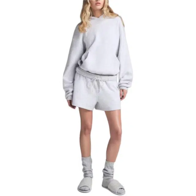SKIMS COTTON FLEECE CLASSIC HOODIE LIGHT HEATHER GREY