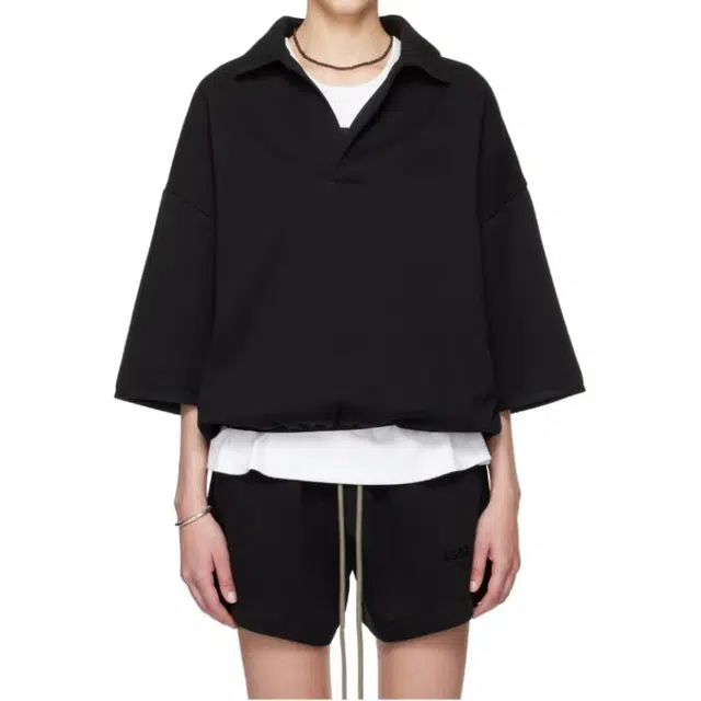 Fear of God Essentials SS24 34 Sleeve Pol Black Polo Black