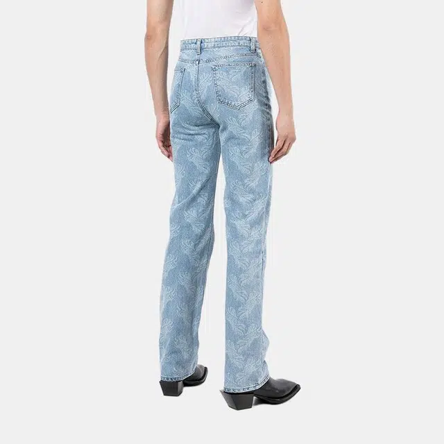 WE11DONE FW21 Paisley Print Jeans Blue