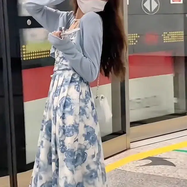费尔岛上的猫 气质收腰显瘦法式复古裙装套装 女款