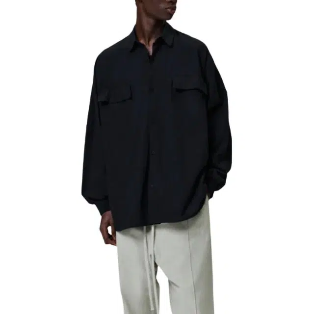 Fear of God Essentials Oxford Shirt Jet Black