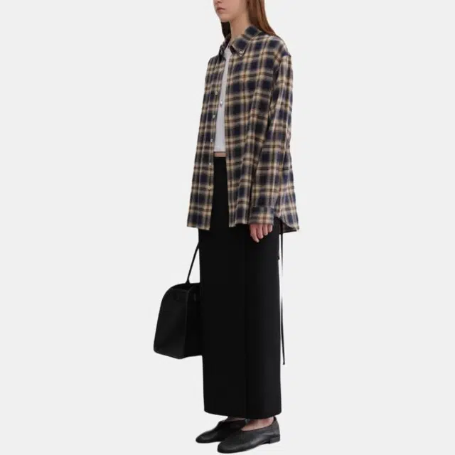 Dunst UNISEX CHECK FLANNEL SHIRT NAVY