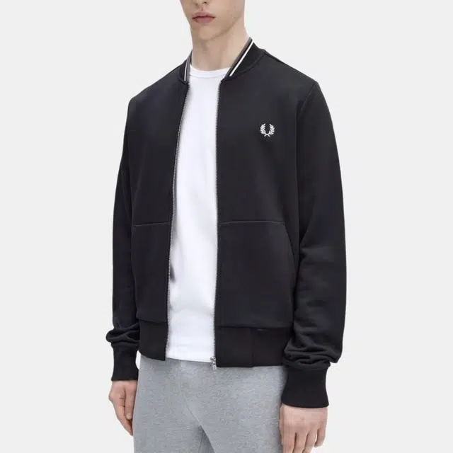 Fred Perry Logo Zip Jacket Black