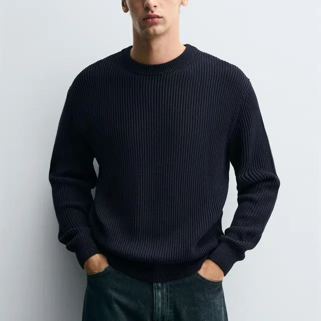 ZARA Ribbed Crewneck Sweater