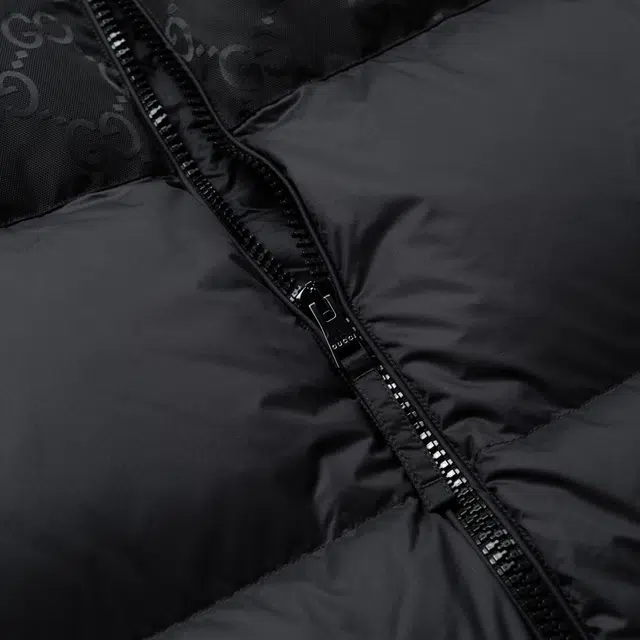 Gucci SS24 Logo Hooded Down Jacket Black