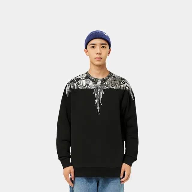 Marcelo Burlon Wing Print Crewneck Sweatshirt Black
