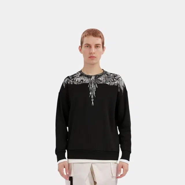 Marcelo Burlon Wing Print Crewneck Sweatshirt Black