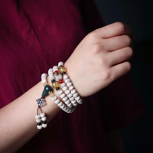 爵倾 中国结款 搭配金沙夜光琉璃腰珠 阿拉善三通 中国结羊角珠配饰 星月菩提 珠串 男女同款情侣款