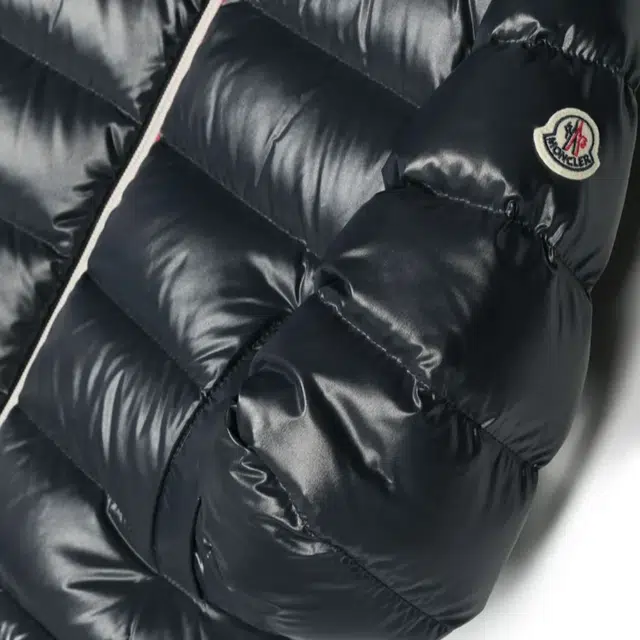 Moncler Colorblock Zip Hoodie Down Jacket Kids Navy Blue