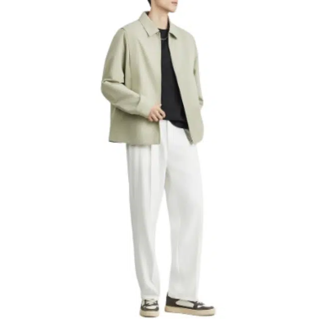 独驰 美拉德外套男春季潮流纯色休闲短款宽松翻领夹克 男女同款