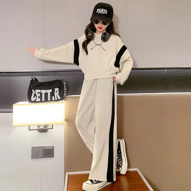 唐狮童装 韩版甜美可爱风宽松卫衣卫裤休闲运动套装 儿童款