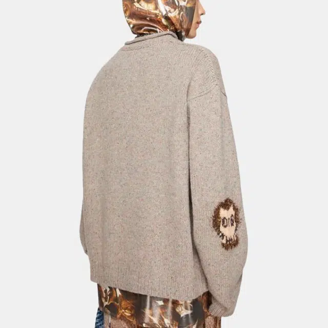 Acne Studios Jacquard Skull Jumper Brown