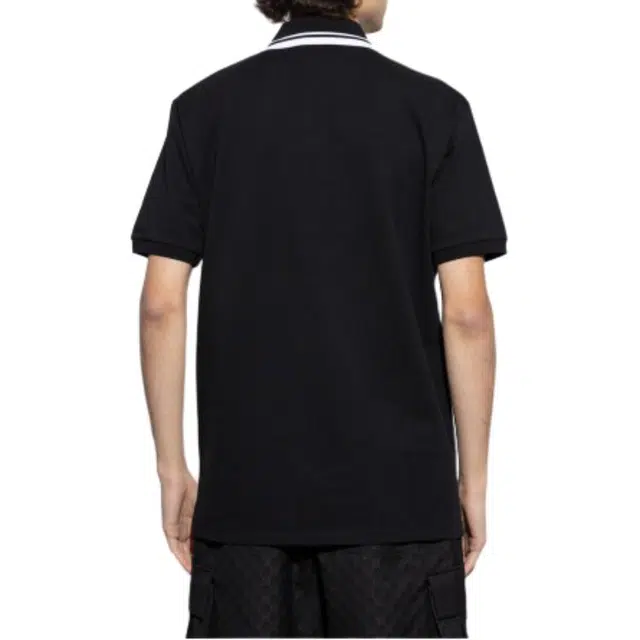 GUCCI Striped Polo Shirt Black