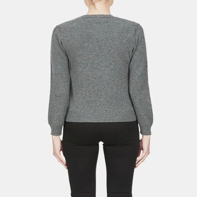 CDG Play Heart Logo Knit Sweater Grey V