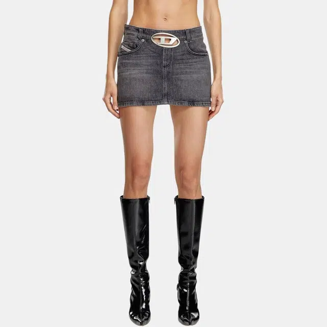 DIESEL OVAL-D Grey Skirt