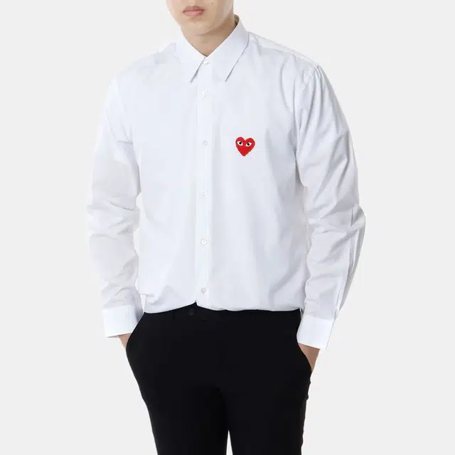 CDG Play Red Emblem Button Down