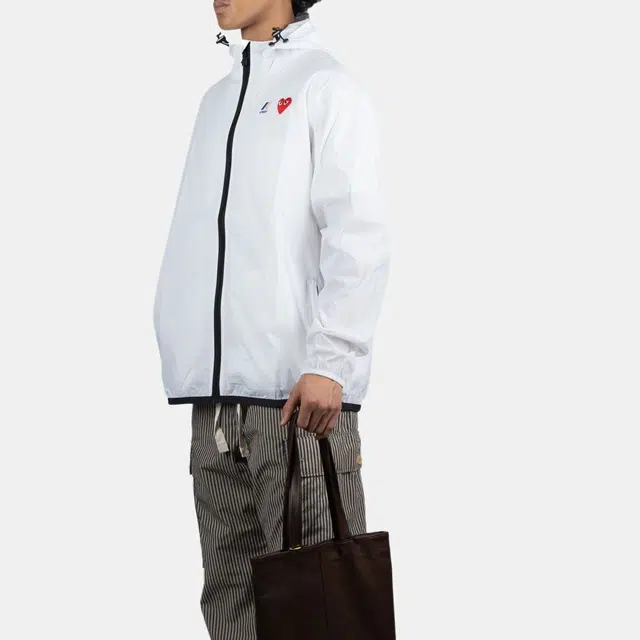 CDG Play x K-Way Zip Jacket White
