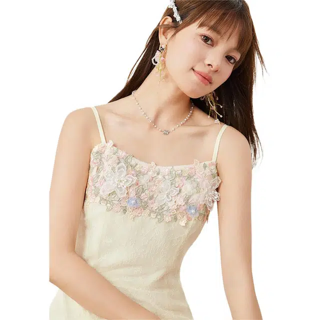 爱依服 夏季度假风气质公主风吊带连衣裙 女款