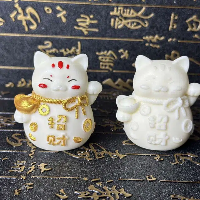 爵倾 招财猫恭喜发财天天赚大钱 象牙果 菩提 男女同款情侣款