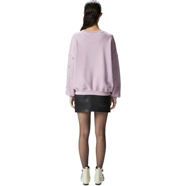 PINKO SS24 Applique Crewneck Sweatshirt Pink