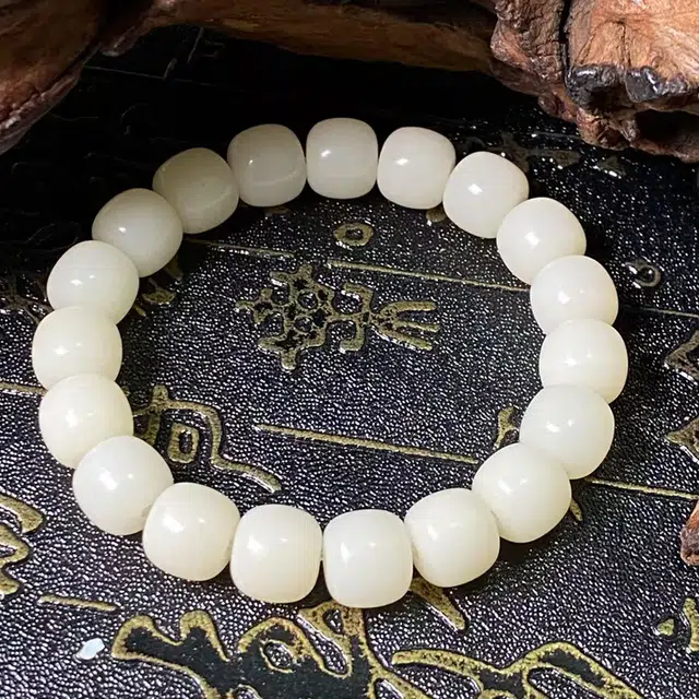 彗时 普陀山在逃公主九紫离火考试考试上岸幸运锦鲤新中式国风纳福转运珠百搭国潮生日送礼盒物女友 白玉菩提 手串 男女同款情侣款