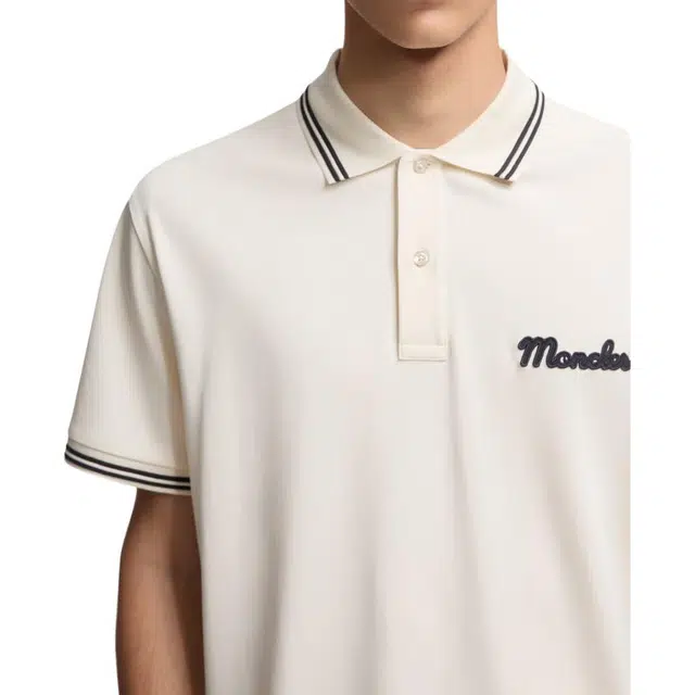 Moncler FW25 Embroidered Logo Cotton Piquet Polo Shirt Polo