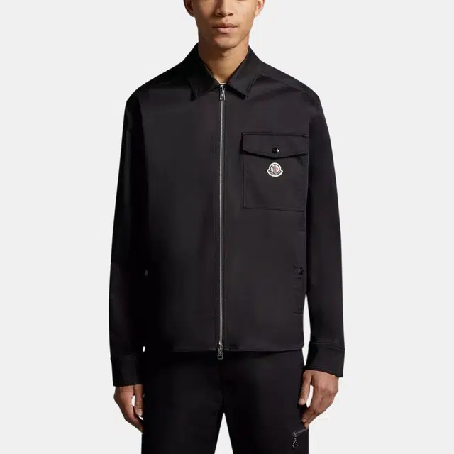 Moncler Gabardine Zip-Up Shirt